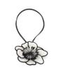 ZYIBPMSJKQCFK Handmade Fabric Flower Pendant Vintage Necklace Accessory,rose Red,90cm view 2