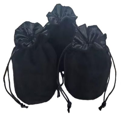WENDIN Drawstring Dice Bag Chess bag small pouch hold chess pieces velvet Fabric Dice Pouch cosplay coin pouch Velvet Jewelry Bag Red/Grey/Black (3 black)