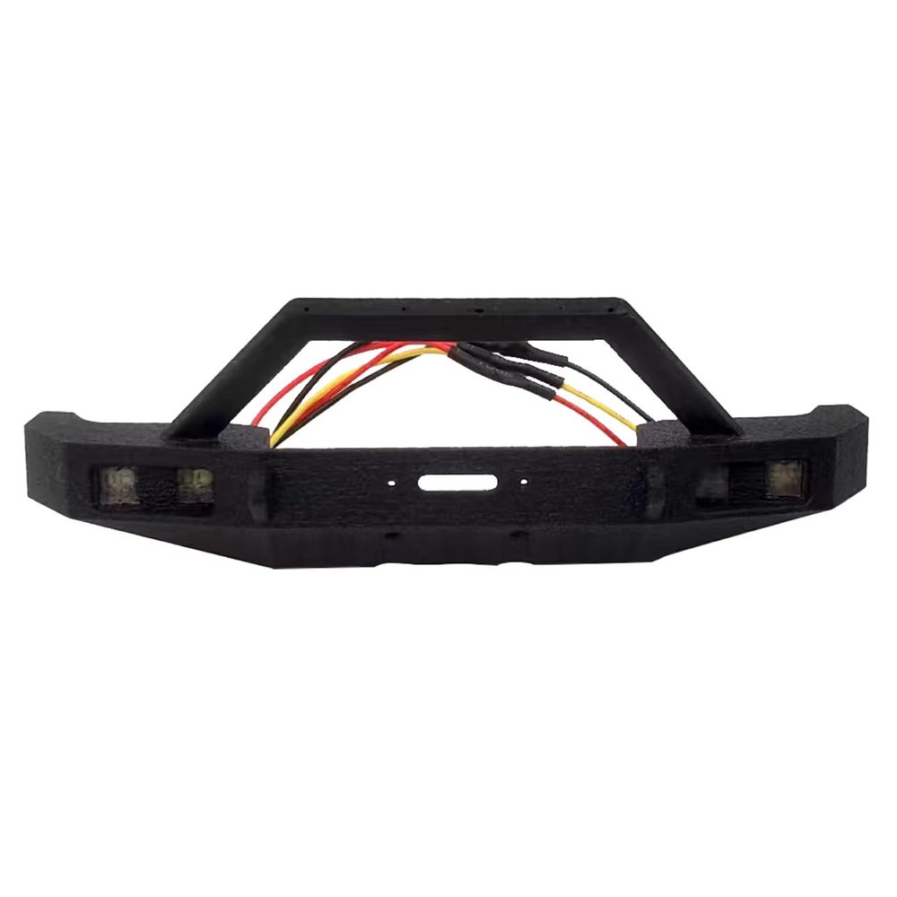 for FMS for FCX18 for LC80 1/18 Front Bumper with Lights RC for Rock Crawler Car Truck Modified Parts Upgrade Accessories Rc Car Headlamps Lights(B)