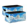 Lotupokon Bear Penguin Iceberg Storage Bins Cubes Basket Foldable Cube Storage Bin Box Fabric Clothes Basket Cube Organizer Laundry Baskets for Bedroom Bathroom Office Car Set of 2 view 1