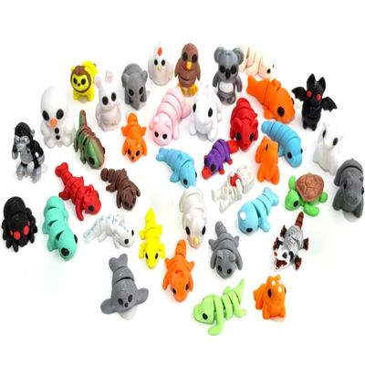 38 Pcs Mini 3D Printed Animals Figures Set,Cute Tiny Animal Flexible Fidget Toy, Home, Office, Desk, Christmas Decoration, Students Rewards, Gifts for Boys and Girls