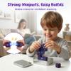 3 otters Travel Magnetic Blocks, 12PCS STEM Building Cubes with Metal Storage Tin Montessori Learning for Kids, Pocket-Sized Toddler Quiet Toys for Trip Airplane Essentials view 4