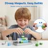 3 otters 32PCS Magnetic Building Blocks Winter Travel Set, STEM Magnet Cubes Toys with Metal Storage Box for Kids, Sensory Christmas Birthday Gifts for Boys & Girls view 4