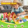 3 Otters 42PCS Magnetic Tiles Toys with Farm Animals, Magnetic Building Blocks Educational STEM Toys for Birthday Party Gifts Kids Toddlers Preschool Classroom view 2