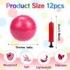 CZBRO 12PCS Bouncy Balls for Kids Toddlers, 7 Inch Sensory Balls Spiky Massage Stress Ball Bulk with Air Pump, Indoor Outdoor Sports Sensory Toys & Party Favors(Pink) view 2
