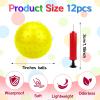 CZBRO 12PCS Bouncy Balls for Kids Toddlers, 7 Inch Sensory Balls Spiky Massage Stress Ball Bulk with Air Pump, Indoor Outdoor Sports Sensory Toys & Party Favors (Yellow) view 2