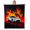 jejeloiu Red Race Car Sherpa Blanket Plush Fuzzy Baby 30"x40" Kids Speed Sports Car for Bed Couch Chair Living Room Extreme Sports Racing Flame Fast and Furious Fleece Throw Blanket Room Decor view 1