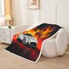 jejeloiu Red Race Car Sherpa Blanket Plush Fuzzy Baby 30"x40" Kids Speed Sports Car for Bed Couch Chair Living Room Extreme Sports Racing Flame Fast and Furious Fleece Throw Blanket Room Decor view 2