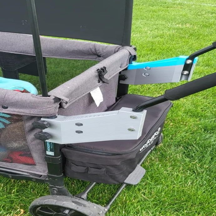 1 Pair Stroller Handle Extender for Wonderfold Wagon - W4 Handlebar Extension, Easy Push Without Kick, Allows Store Folding Chairs On Handle Top