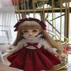 SssHam 30 cm/45 cm/60 cm Doll Clothes Red Dress+Headwear 1/3 1/4 1/6 BJD Doll Accessories (Clothes Only, Doll Not Included)(1/6) view 1
