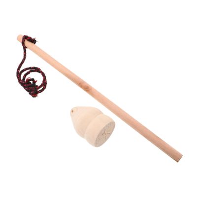 Mikikit 1set Wooden Spinning Gyro Toy for Spinning Games Vintage Wooden Toys DIY Gyroscope for Fitness Exercise