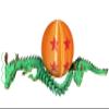 17.5 Inch Articulating Shenron Dragon Toy and 7 Inch Junior Shenron Dragon Inside Surprise 4 Star Ball/Egg, Green, Gold, Orange, Red, Black, and Brown (Small & Large Dragon w/Ball) view 1