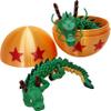 17.5 Inch Articulating Shenron Dragon Toy and 7 Inch Junior Shenron Dragon Inside Surprise 4 Star Ball/Egg, Green, Gold, Orange, Red, Black, and Brown (Small & Large Dragon w/Ball) view 2