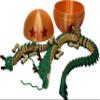 17.5 Inch Articulating Shenron Dragon Toy and 7 Inch Junior Shenron Dragon Inside Surprise 4 Star Ball/Egg, Green, Gold, Orange, Red, Black, and Brown (Small & Large Dragon w/Ball) view 4