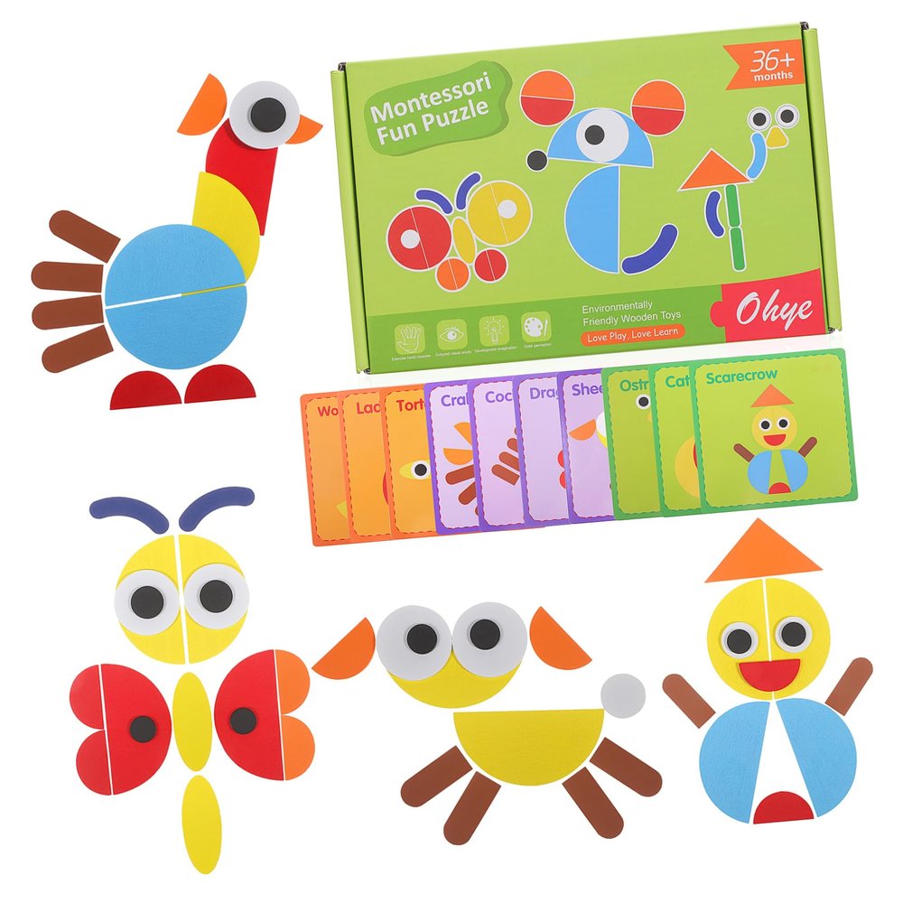 BCOATH Early Learning Puzzle Geometric Pattern Blocks Boy Girl Toys Montessori Sensory Toys Kindergarten