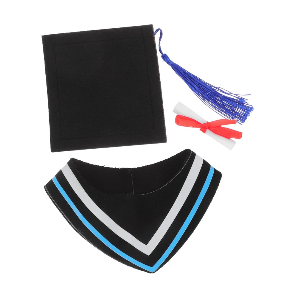 HOMSFOU 1set Bear Graduation Dress up Set Dolls Bulk Pack Caps Collars Role Play