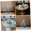 Abaodam 2pcs Microscope Doll House Mini Laboratory Tool Dollhouse Accessories Dollhouse Experimental Tools Dollhouse Research Tools Experiment Scene Microscopic Lens Plastic Sky-Blue view 3