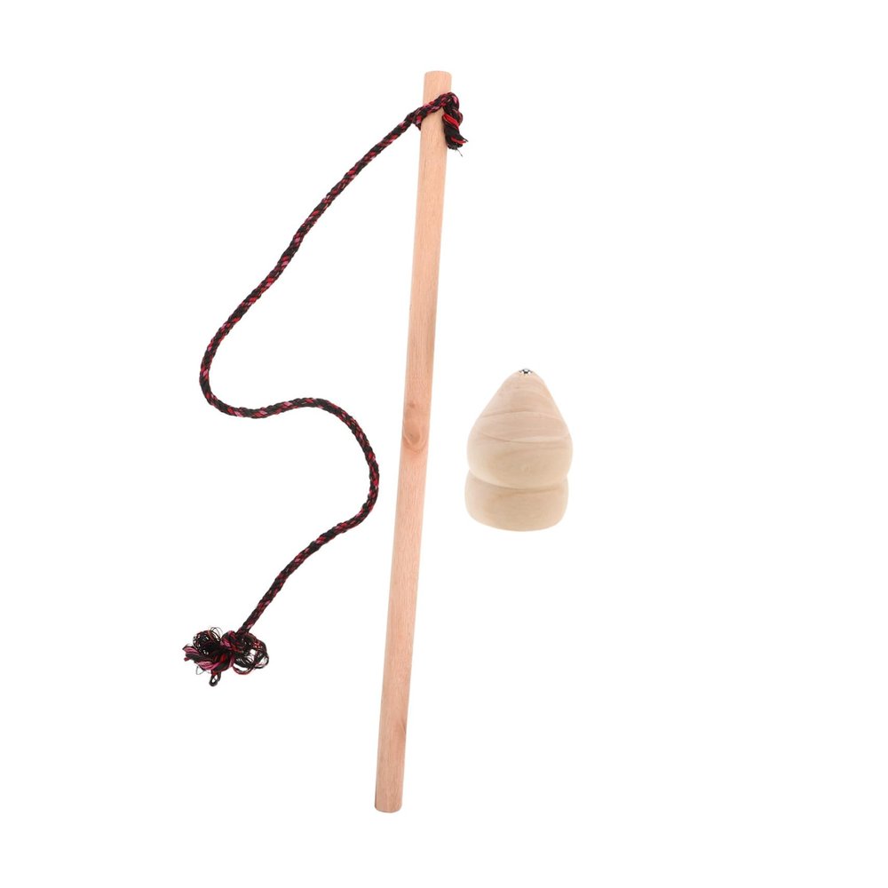 KOMBIUDA 1 Set Wooden Spinning Top Gyro Traditional Outdoor Fitness Tool for Adults Wood Top with Whipstring for Enhanced Exercise Promotes Physical Activity