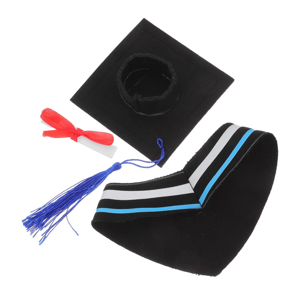 HOMSFOU Graduation Bear Doll Dress up Set with Replaceable Cap Gown Collar and Certificate Keepsake for Bachelor Master and Doctoral Celebrations