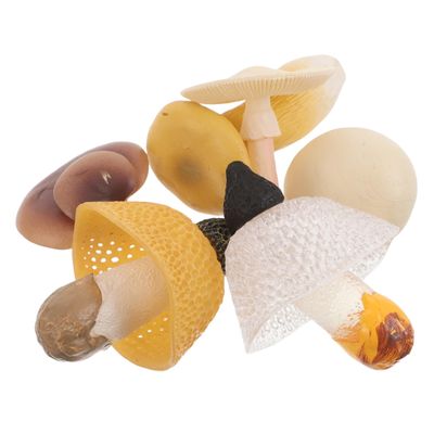 BCOATH 6pcs Fake Mushroom Models: Realistic Artificial Food Props Simulation Vegetables Statues for Early Education Photography Fairy Garden Outdoor Decor