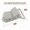10-Pack Pacifier Clip Replacement Ends - BPA-Free Plastic Fasteners for DIY Baby Crafts, Sewing Bibs & Blankets Straps (3/4 Inch, Gray) view 2