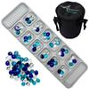 Dragonfly Escape Travel Mancala Game Set  Flexible Silicone Roll-Up Board, 50 Stones & Zippered Canvas Bag  Portable Strategy Game for Adults & Teens (Light Grey) view 1