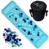 Dragonfly Escape Travel Mancala Board Game Set  Flexible Silicone Roll-Up Board, 50 Stones & Zippered Canvas Bag  Portable Strategy Game for Adults & Teens (Light Teal) view 1
