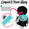 Dragonfly Escape Travel Mancala Board Game Set  Flexible Silicone Roll-Up Board, 50 Stones & Zippered Canvas Bag  Portable Strategy Game for Adults & Teens (Light Teal) view 2