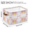 Dussdil Lemon Pink Bows (2) Storage Basket Fabric Kitchen Kids Baskets Bins Boxes Foldable Organizer Bags for Cloth Pet Toys Books Shelf Closet Playroom Laundry Baskets 1PCS view 3