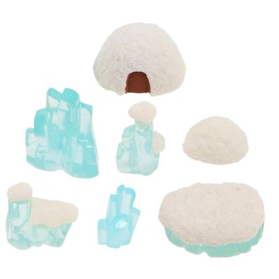 Garneck 7pcs Mini Igloo Playset Realistic Glacier Model Figures Winter Crafts for Polar Animal Decor DIY