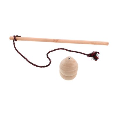 Kisangel 1 Set Wooden Gyro Traditional Chinese Spinning Top with Whipstring for Intense Outdoor Fitness and Fun Handmade Wood Rotary Top for Adults Portable Exercise