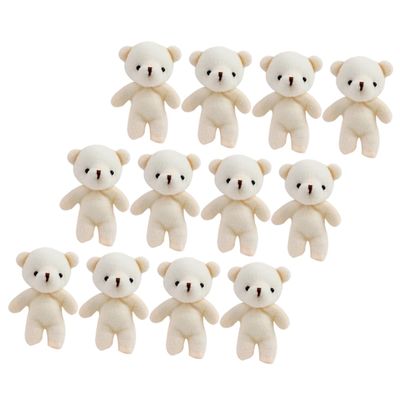 Abaodam 12pcs Mini Bear Pendant Adorable Tiny Stuffed Bear Toys for DIY Decor Soft Animal Keychain Ornaments Friends