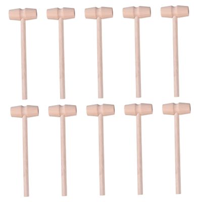 Zerodeko 10Pcs Mini Wooden Hammers for Educational for Hand Eye Coordination and for Baking and DIY Projects Lightweight and Easy to Grip