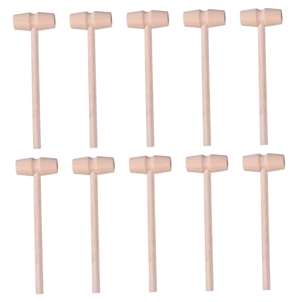 Zerodeko 10Pcs Mini Wooden Hammers for Educational for Hand Eye Coordination and for Baking and DIY Projects Lightweight and Easy to Grip