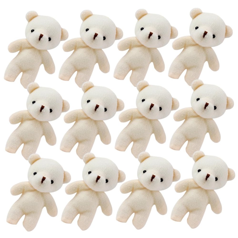Hemoton 12pcs Tiny Bear Toy Pendant Stuffed Bear Dolls Cozy Decorations for Room Toy