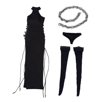 1:6 Female Tie Up Dress Set for Action Figures, Clothing for 12 Inch Dolls, DIY Dress Up Accessories