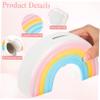 Abaodam Creative Cartoon Rainbow Coin Bank Lovely Ceramic Money Box for Decorative Saving Pot for Home Desk Decor for Birthdays and Holidays view 3