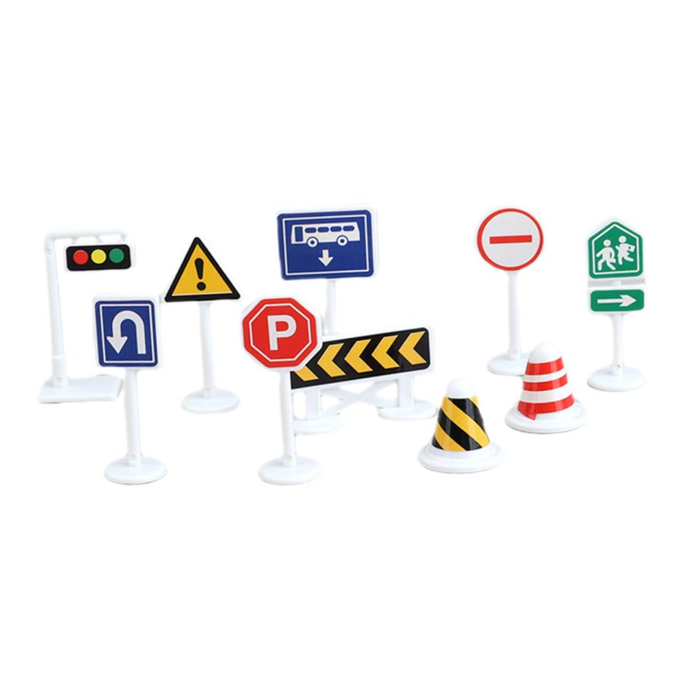 BESPORTBLE 10pcs Miniature Road Sign Toys Simulation Traffic Sign Boys and Girls Play Traffic Toys Enhance Learning Imagination