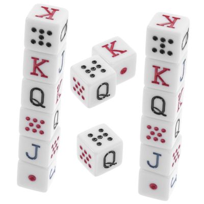 HANABASS 15pcs Acrylic Poker Dice Spain Themed Party Game Props Lightweight Dice for Board Games and Events for Fun Gatherings and Bar Use