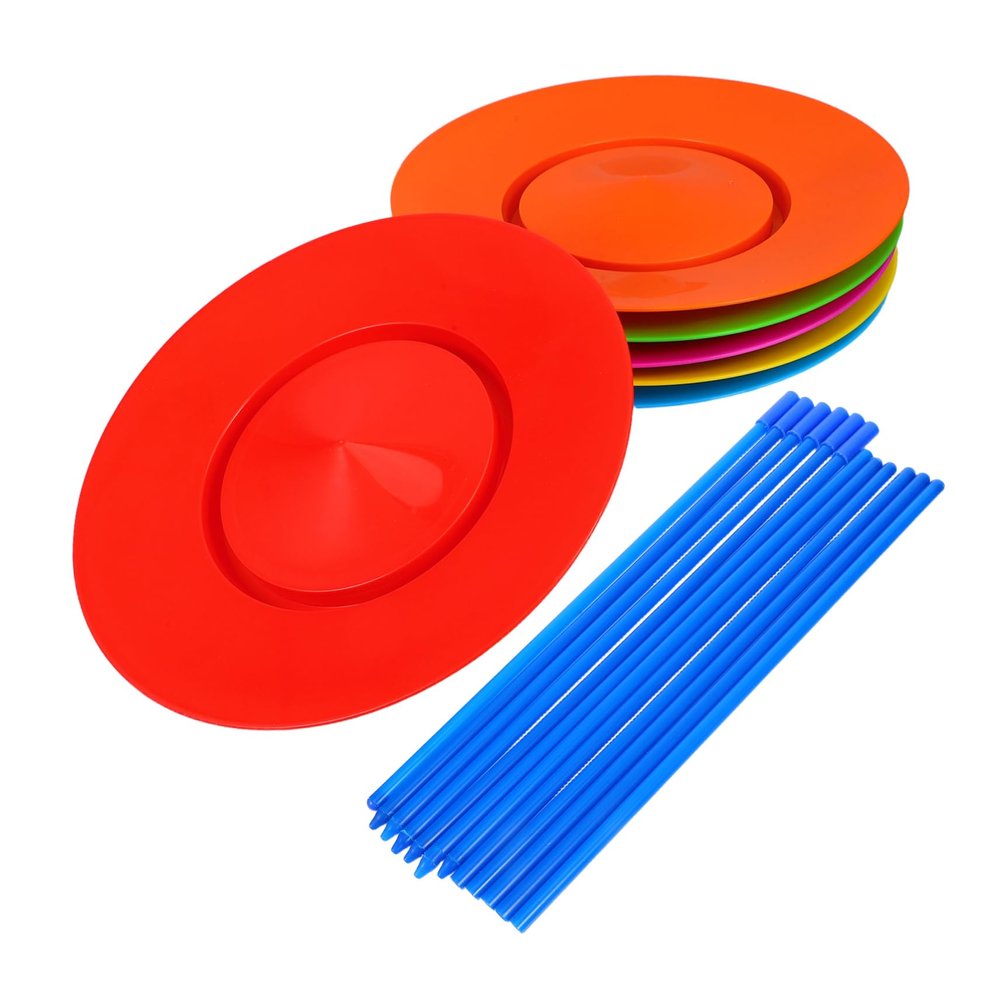 Abaodam Boy Girl Spinning Plate Juggling Toy Plates Sticks for Hand-Eye Coordination Development Indoor Outdoor Circus Performance Fun Birthday Party Entertainment