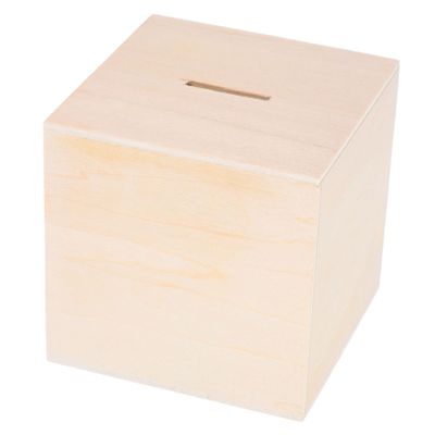 Abaodam Wooden Unfinished Piggy Bank Coin Bank for Boy Girl Safe Natural Savings Box with Cute Designs for Boy Girl's Rooms and DIY Craft Projects