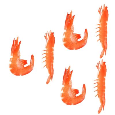 Abaodam 3sets Realistic Shrimp Food Models Lifelike Red Shrimp Props for Play Home Decoration Photography and Educational Cognitive Learning 2pcs*3