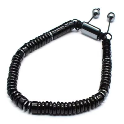 6mm Stone Hand Rope For Men Ethnic Style Simple Bracelet,Obsidian,17-28cm