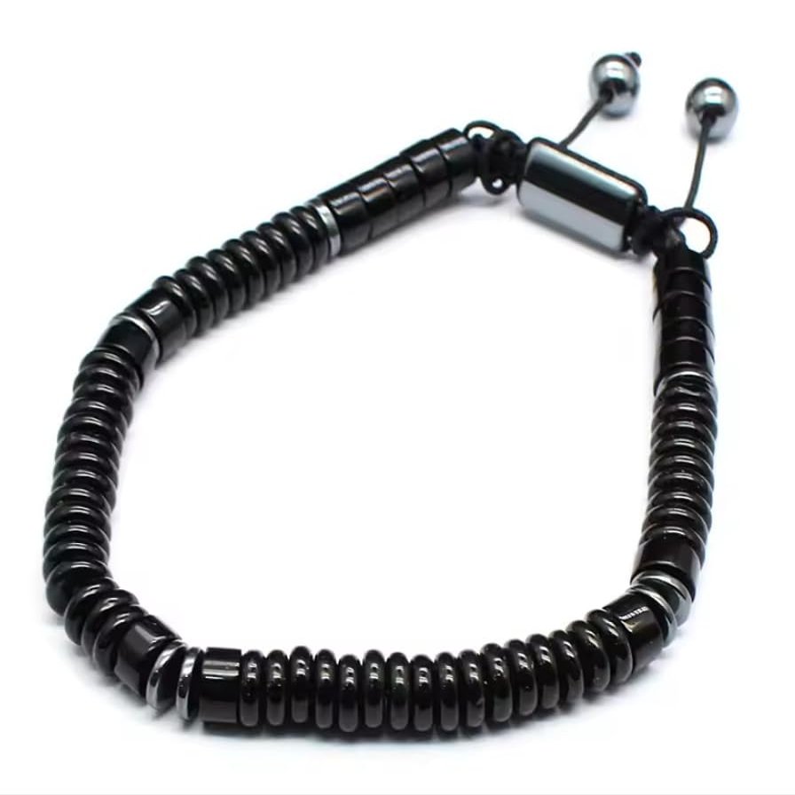 6mm Stone Hand Rope For Men Ethnic Style Simple Bracelet,Obsidian,17-28cm