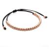 4mm Brass Beaded Cord Bracelet Men Braided Handmade,rose Gold,14cm-28cm view 1
