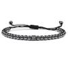 Handmade Braiding Bracelet 5mm Copper Bead Beaded Adjustable Men Bracelet,silvery,18-27cm view 2