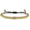 Handmade Braiding Bracelet 5mm Copper Bead Beaded Adjustable Men Bracelet,silvery,18-27cm view 3