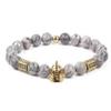 8mm Maps Stone Beads Charm Bracelet For Men Zircon Accessories,golden,19cm view 1