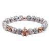 8mm Maps Stone Beads Charm Bracelet For Men Zircon Accessories,golden,19cm view 3