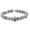 8mm Maps Stone Beads Charm Bracelet For Men Zircon Accessories,golden,19cm view 4